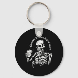 Porte-clés Skeleton Casque Coeur Musique gothique Halloween S