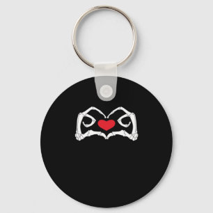 Porte-clés Skeleton Coeur Et Mains Drôle