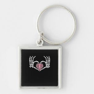 Porte-clés Skeleton Coeur main drôle Halloween Femmes Hommes