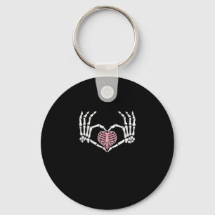 Porte-clés Skeleton Coeur main drôle Halloween Femmes Hommes