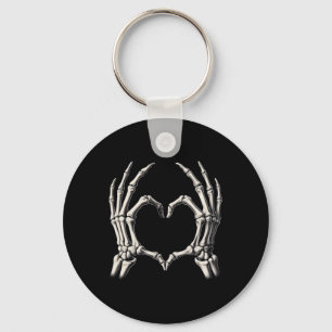 Porte-clés Skeleton Coeur main Xray Retro Funny Halloween Cos