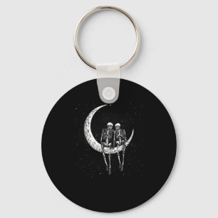 Porte-clés Skeleton Couple Sur Lune Amusants Costume Hallowee