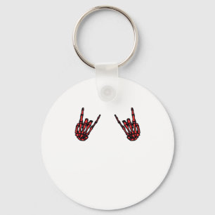 Porte-clés Skeleton Hand Heart Roll & Red Classic