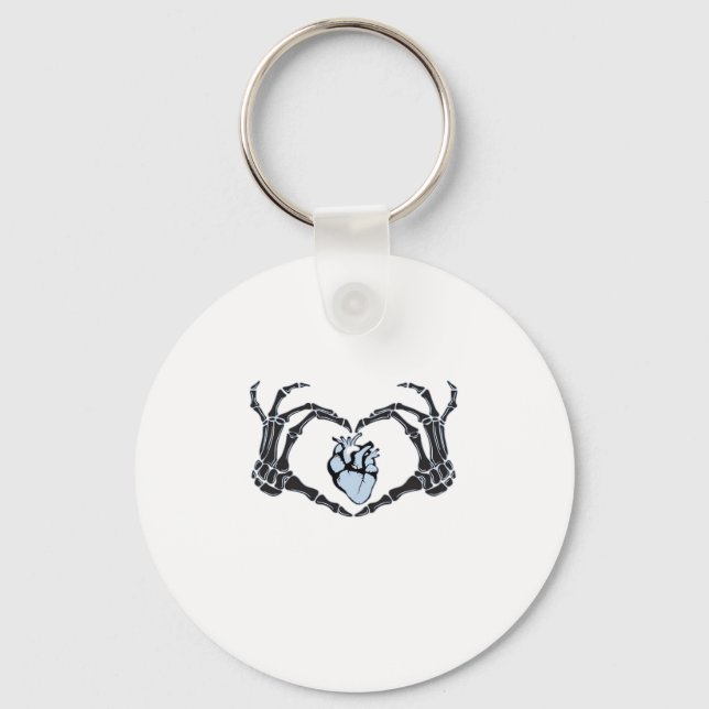 Porte-clés Skeleton Heart Mains Design Classique Pour Hallowe (Recto)