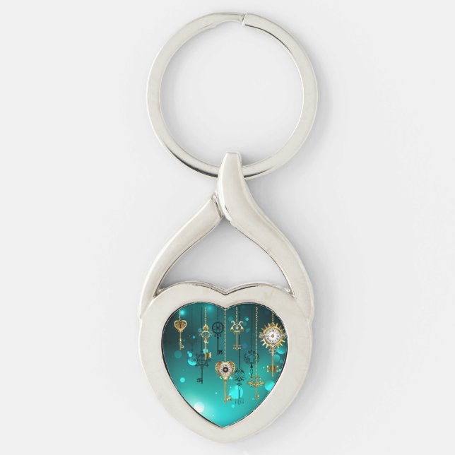 Porte-clés Skeleton Keys on Green Background (Devant)