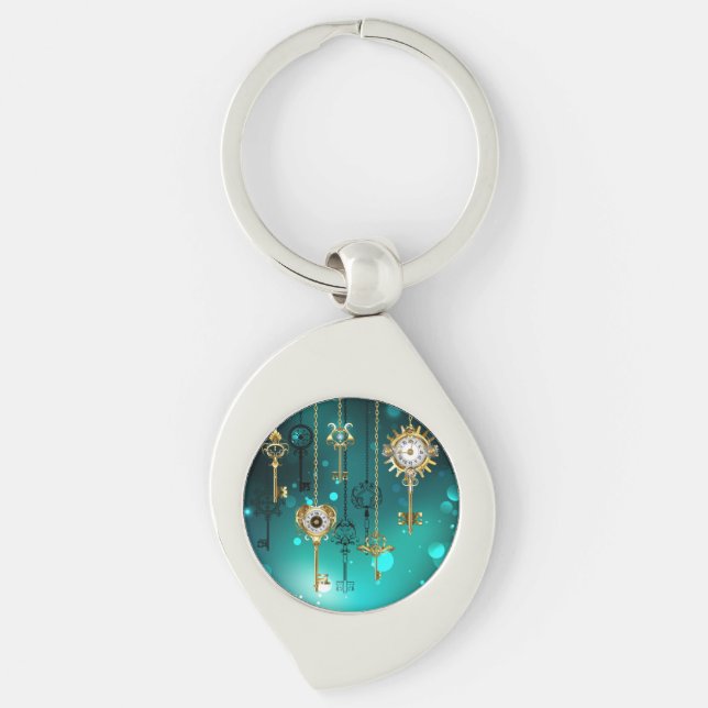 Porte-clés Skeleton Keys on Green Background (Devant)