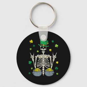 Porte-clés Skeleton Leprechaun Jour de la Saint Patrick Shamr