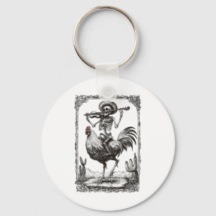 Porte-clés Skeleton Mariachi Bynd Rooster Mexique Fiesta Cinc