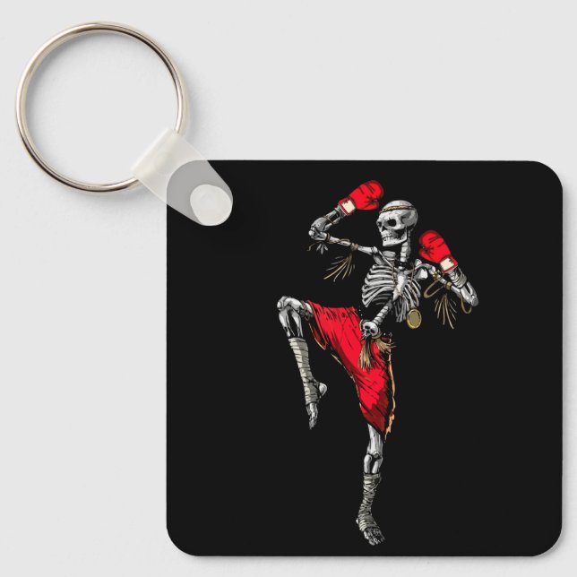 Porte-clés Skeleton Muay Thai Halloween Kickboxing MIXED MART (Recto)