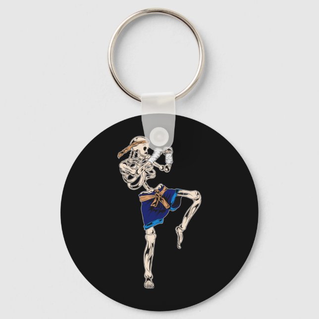 Porte-clés Skeleton Muay Thai Halloween Kickboxing Mma (Recto)