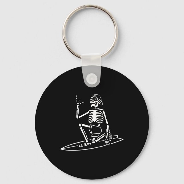 Porte-clés Skeleton Surf Lazy Halloween Costume Crâne os (Recto)