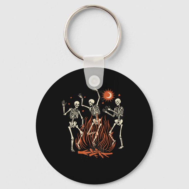 Porte-clés Skeletons de danse mystique d'Halloween (Recto)