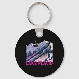 Porte-clés Ski à Lake Placid - Ski à Lake Placid de style vin