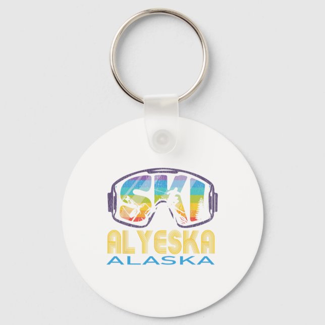 Porte-clés Ski Alyeska Alaska Ski Vacances (Recto)