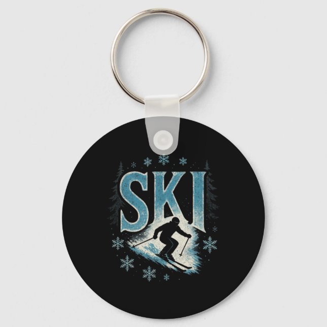 Porte-clés Ski - Course en descente alpine Freestyle  (Recto)