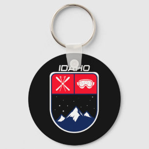 Porte-clés Ski Idaho Mountain Ski Trail Skier Goggle Pole