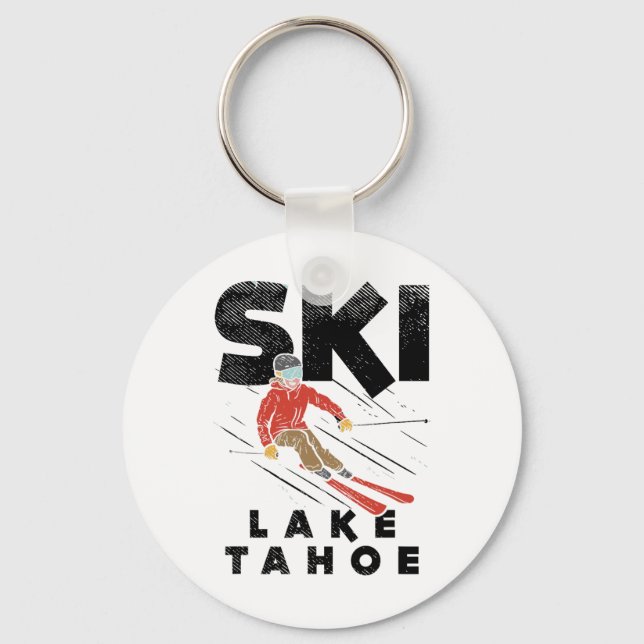 Porte-clés Ski Lake Tahoe Conception de ski, Lake Tahoe  (Recto)