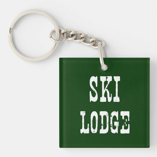 Porte-clés Ski Lodge Green (Devant)