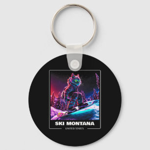 Porte-clés Ski Montana États-Unis Ski Skiing Skieur