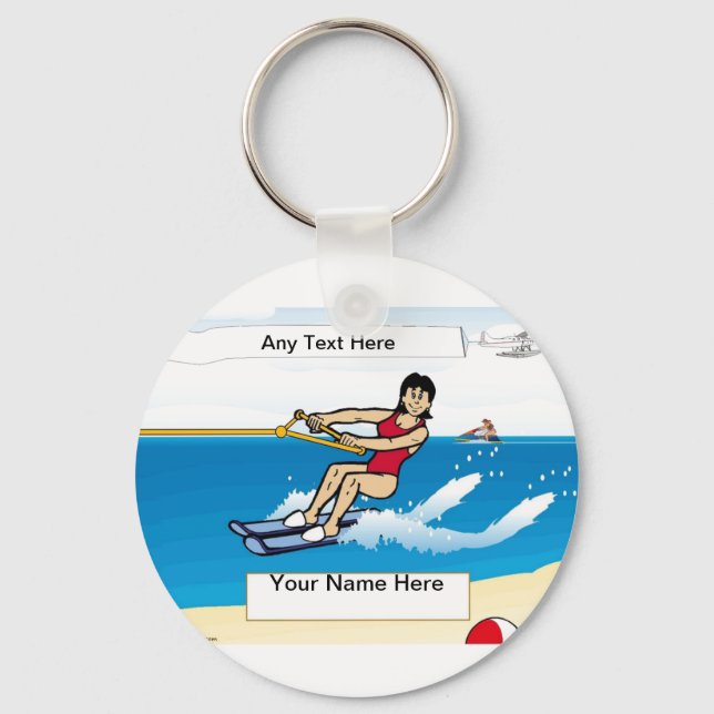 Porte-clés Ski nautique personnalisé (Recto)