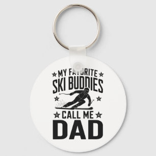 Porte-clés Ski Papa Humour Design Ski Funny Skier