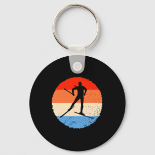 Porte-clés Ski Retro Skieur De Fond