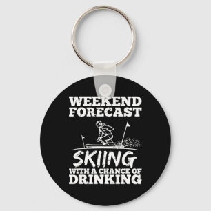 Porte-clés Ski Ski Boisson Chance Bière Vin Alcool Drôle