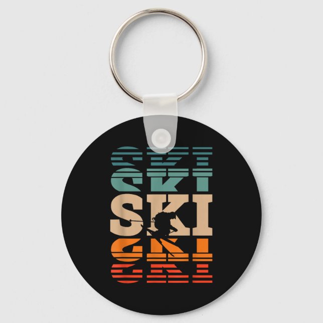 Porte-clés ski ski rétro  (Recto)