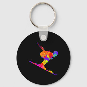 Porte-clés Ski Ski Skieur Hommes Garçons Enfants _1