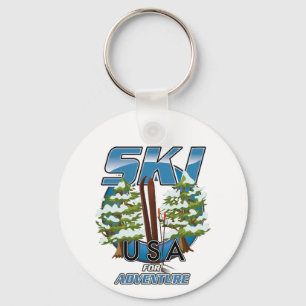 Porte-clés Ski USA Pour le logo aventure.