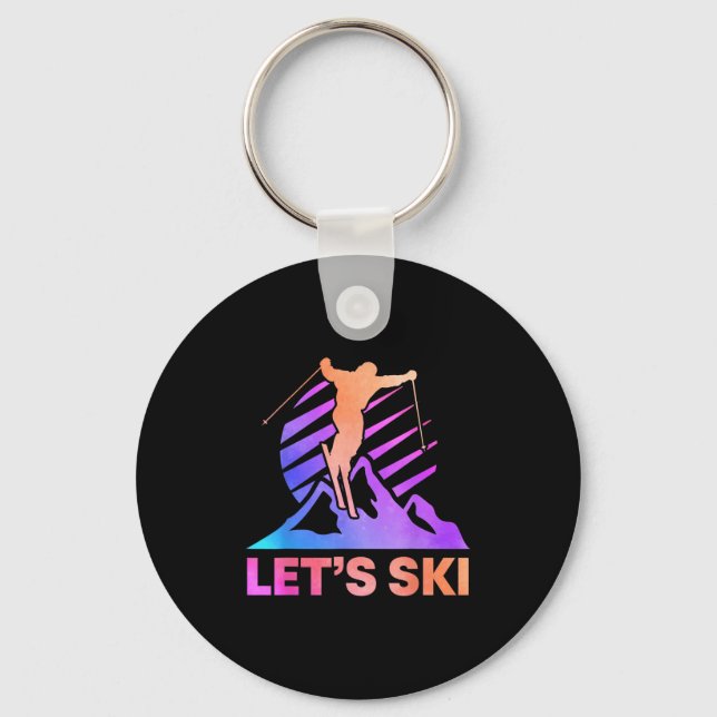 Porte-clés Ski Vintage 80s 90s (Recto)
