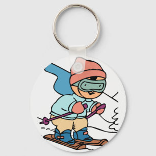 Porte-clés Ski vintage amateurs de ski station de ski n