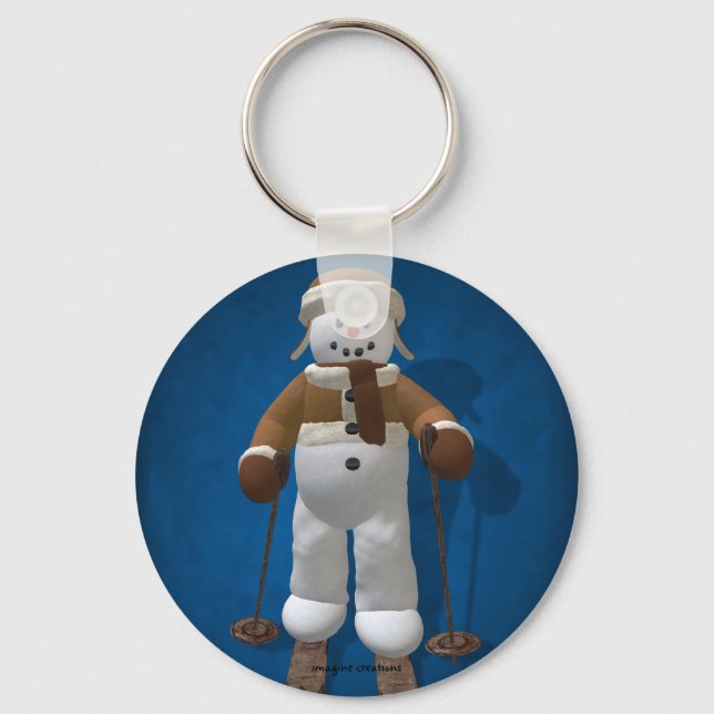 Porte-clés Ski Vintage Snowman (Recto)
