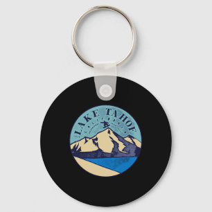 Porte-clés Ski vintage sur le lac Tahoe Montagnes enneigées