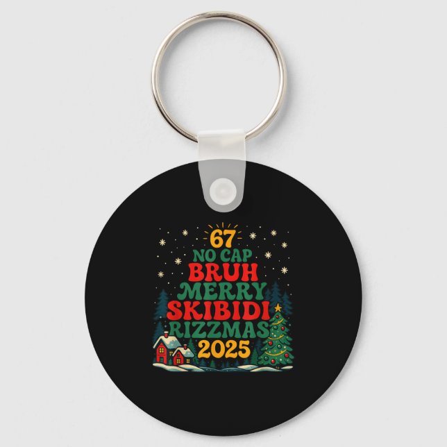 Porte-clés Skibiddi Rizzmas 2025 Funny Meme Christmas Tree  (Recto)