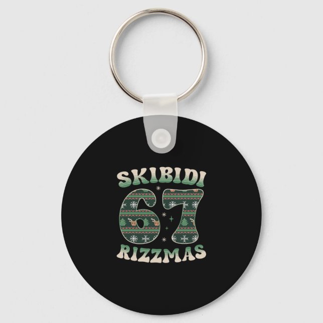 Porte-clés Skibidi Rizzmas 67 Six Seven Meme Ugly Christmas F (Recto)