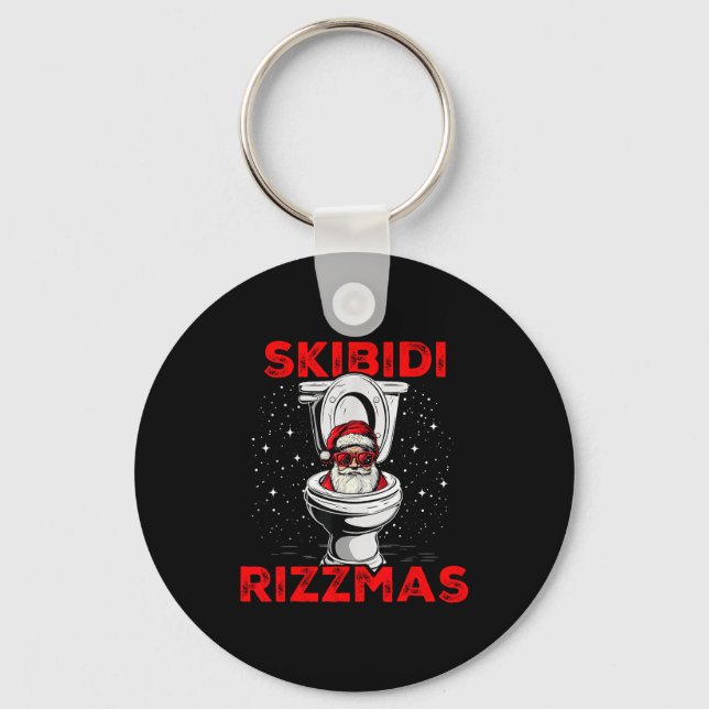 Porte-clés Skibidi Rizzmas Funny Santa Toilet White Elephant  (Recto)