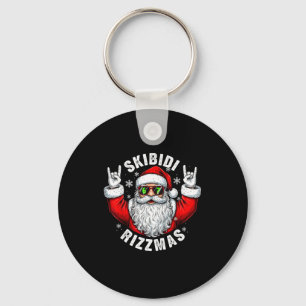 Porte-clés Skibidi Rizzmas Père Noël Sungles Noël Drôle Homme