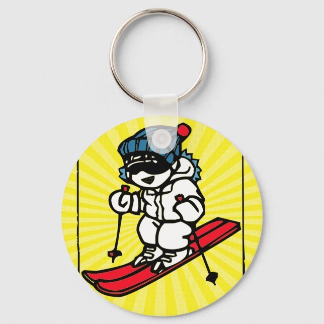Porte-clés Skier cool | Amateurs de ski | cadeau de ski | ski (Recto)