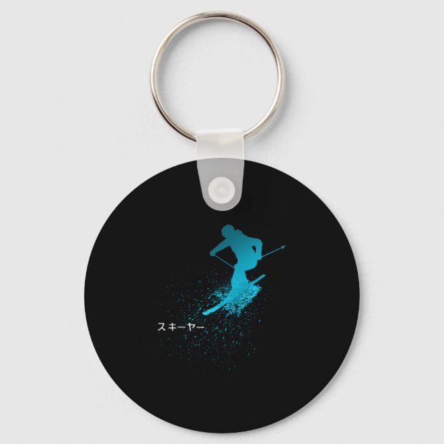 Porte-clés Skier, Ski, Japonais (Recto)