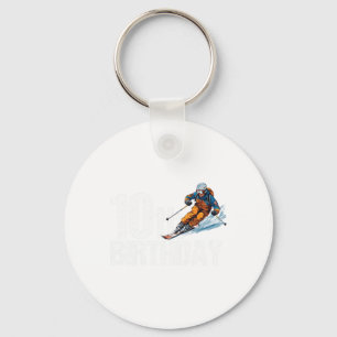 Porte-clés Skieur 10e anniversaire Ski Garçon Fille 10 ans An