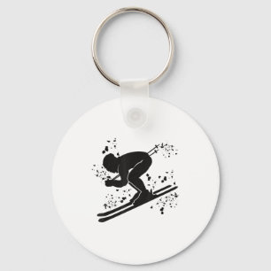 Porte-clés skieur alpin sports d'hiver ski nordique