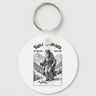 Porte-clés Skieur de ski Saint patron Bernard Hiver vintage S