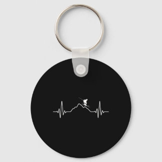 Porte-clés Skiing Heartbeat Ski Gift For Skiers _2 
