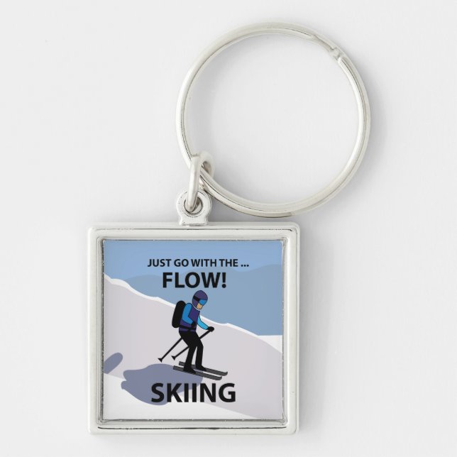 Porte-clés Skiing Just Go With The Flow Skiing (Devant)