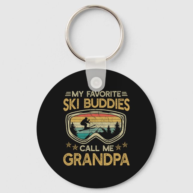 Porte-clés Skiing - My Favorite Ski Buddies Call Me Grandpa  (Recto)
