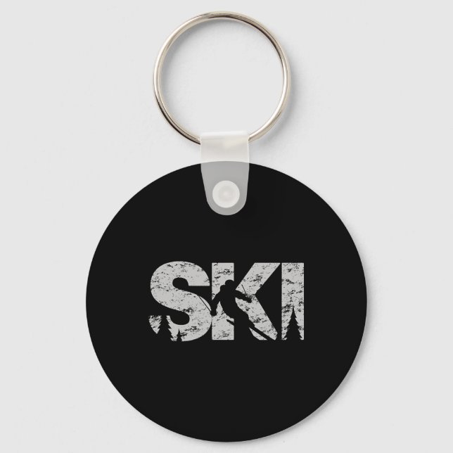 Porte-clés Skis Skier Gift Women Men (Recto)