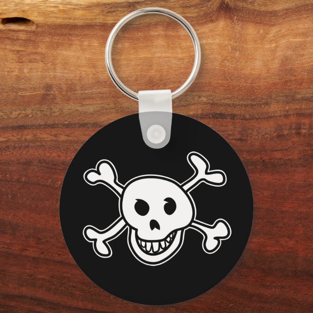 Porte-clés Skull and cross bones doodle custom keychain (Recto)