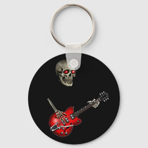Porte-clés Skull Guitar Player