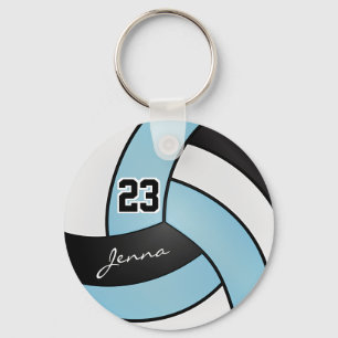 Porte-clés Sky Blue, White et Black Volleyball - Personnalise